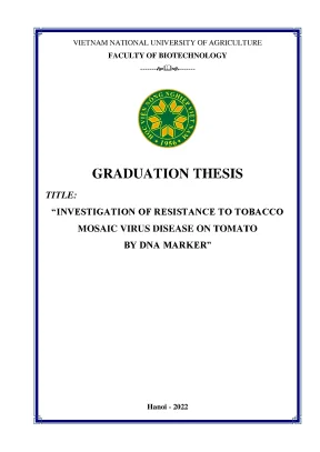 Investigation of resistance to tobacco mosaic virus desease on tomato by dna marker