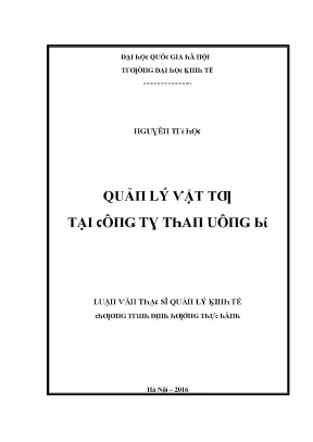 Luận văn quản lý vật tư tại công ty than uông bí