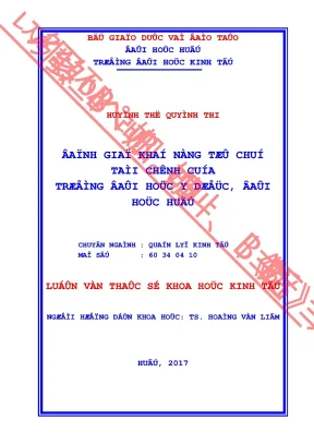 Luận văn đánh giá khả năng tự chủ tài chính của trường đại học y dược đại học huế min