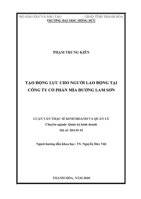 Tạo động lực cho người lao động tại công ty cổ phần mía đường lam sơn