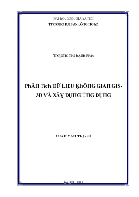 Luận văn phân tích dữ liệu không gian gis 3d và xây dựng ứng dụng