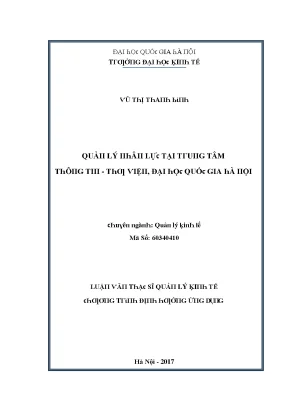 Luận văn quản lý nhân lực tại trung tâm thông tin thư viện đại học quốc gia hà nội