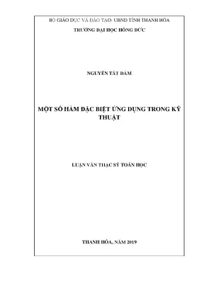 Một số hàm đặc biệt ứng dụng trong kỹ thuật