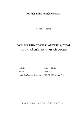 Luận văn đánh giá thực trạng phát triển quỹ đất tại thị xã chí linh tỉnh hải dương