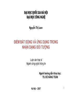 Luận văn điểm bất động và ứng dụng trong nhận dạng đối tượng