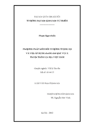 Luận văn thạc sĩ phương pháp biến đổi trường trọng lực và việc áp dụng chúng cho khu vực x thuộc thềm lục địa việt nam vnu lvts08w
