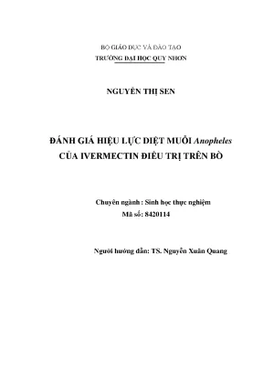 Luận văn đánh giá hiệu lực diệt muỗi anopheles của ivermectin điều trị trên bò