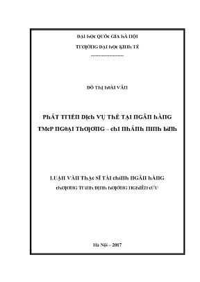 Luận văn phát triển dịch vụ thẻ tại ngân hàng thương mại cổ phần ngoại thương việt nam chi nhánh ninh bình