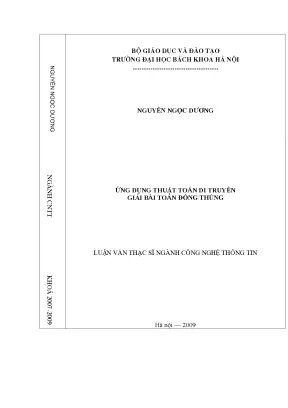 Luận văn ứng dụng thuật toán di truyền giải bài toán đóng thùng