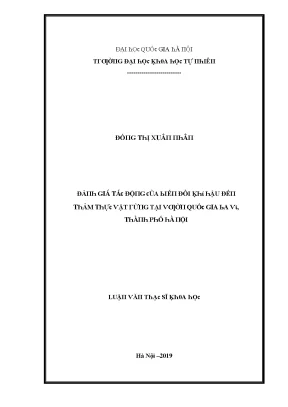 Luận văn thạc sĩ đánh giá tác động của biến đổi khí hậu đến thảm thực vật rừng tại vườn quốc gia ba vì thành phố hà nội vnu lvts004