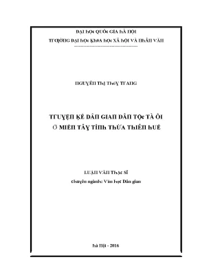 Luận văn thạc sĩ truyện kể dân gian dân tộc tà ôi ở miền tây tỉnh thừa thiên huế