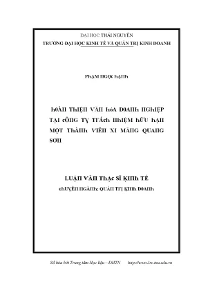 Luận văn hoàn thiện văn hoá doanh nghiệp tại công ty trách nhiệm hữu hạn một thành viên xi măng quang sơn