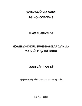Luận văn mô hình cơ sở dữ liệu video cho lập danh mục và khôi phục nội dung
