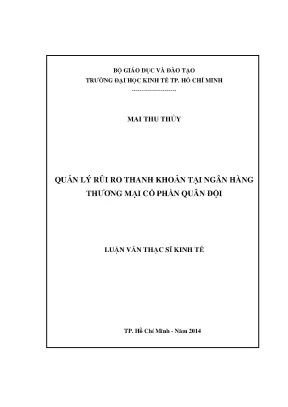 Quản lý rủi ro thanh khoản tại ngân hàng thương mại cổ phần quân đội