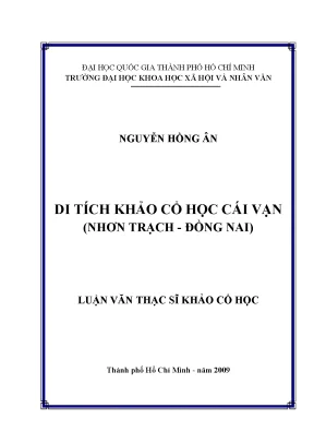 Di tích khảo cổ học cái vạn nhơn trạch đồng nai