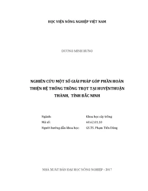 Luận văn nghiên cứu một số giải pháp góp phần hoàn thiện hệ thống trồng trọt tại huyện thuận thành tỉnh bắc ninh