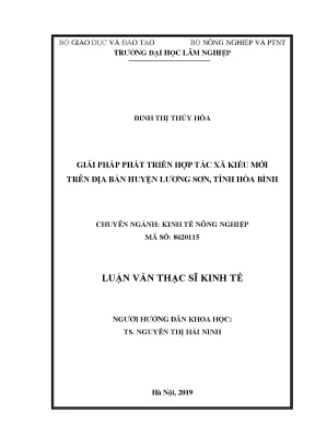 Giải pháp phát triển hợp tác xã kiểu mới trên địa bàn huyện lương sơn tỉnh hòa bình