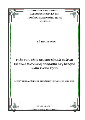 Luận văn phân tích đánh giá một số giải pháp an toàn bảo mật cho mạng không dây di động băng thông rộng
