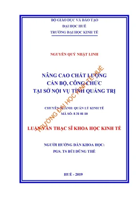 Luận văn nâng cao chất lượng cán bộ công chức tại sở nội vụ tỉnh quảng trị