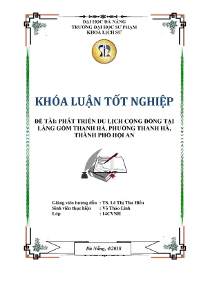 Luận văn phát triển du lịch cộng đồng tại làng gốm thanh hà phường thanh hà thành phố hội an