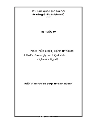 Luận văn hoàn thiện công tác quản trị nguồn nhân lực của công ty cổ phần kính viglacera đáp cầu