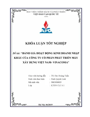 Luận văn đánh giá hoạt động kinh doanh nhập khẩu của công ty cổ phần phát triển máy xây dựng việt nam vinacoma