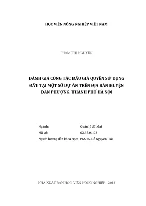 Luận văn đánh giá công tác đấu giá quyền sử dụng đất tại một số dự án trên địa bàn huyện đan phượng thành phố hà nội