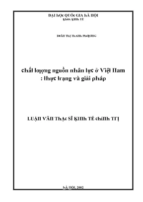 Luận văn chất lượng nguồn nhân lực ở việt nam