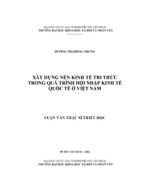 Xây dựng nền kinh tế tri thức trong quá trình hội nhập kinh tế quốc tế ở việt nam