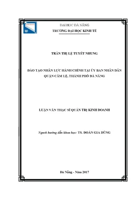 Luận văn đào tạo nhân lực hành chính tại ubnd quận cẩm lệ thành phố đà nẵng