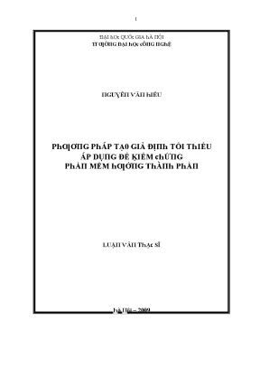 Luận văn phương pháp tạo giả định tối thiểu áp dụng để kiểm chứng phần mềm hướng thành phẩm