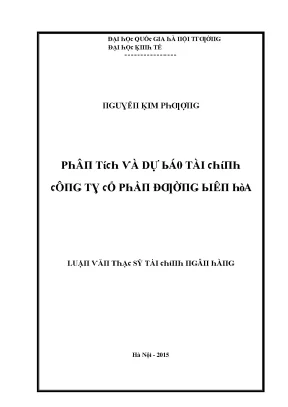 Luận văn phân tích và dự báo tài chính công ty cổ phần đường biên hòa