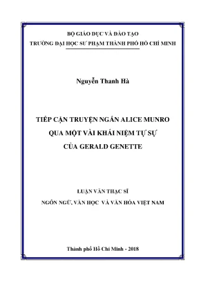 Luận văn tiếp cận truyện ngắn alice munro qua một vài khái niệm tự sự của gerald genette