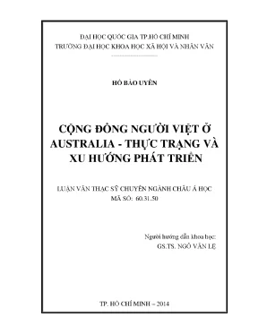 Cộng đồng người việt ở australia thực trạng và xu hướng phát triển
