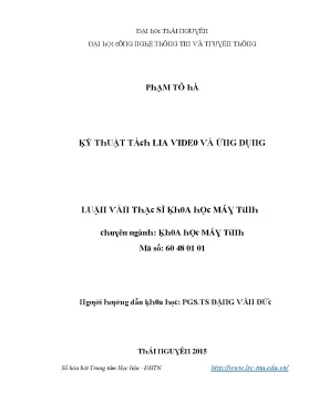 Luận văn kỹ thuật tách lia video và ứng dụng