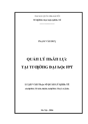Luận văn quản lý nhân lực tại trường đại học fpt