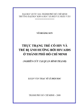 Thực trạng trẻ có hiv và trẻ bị ảnh hưởng bởi hiv