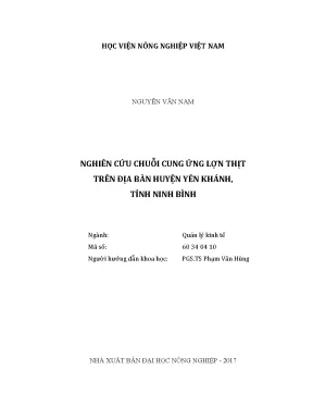 Luận văn nghiên cứu chuỗi giá trị cung ứng lợn thịt trên địa bàn huyện yên khánh tỉnh ninh bình