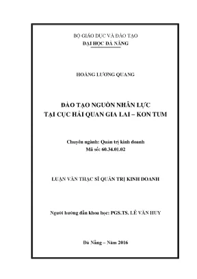 Luận văn đào tạo nguồn nhân lực tại cục hải quan gia lai kom tum