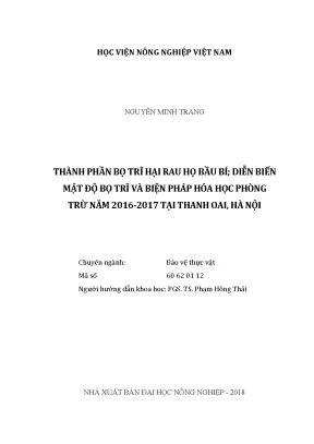 Luận văn thành phần bọ trĩ hại rau họ bầu bí diễn biến mật độ bọ trĩ và biện pháp hóa học phòng trừ năm 2016 2017 tại thanh oai hà nội