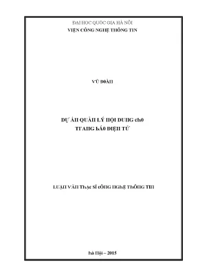 Luận văn dự án quản lý nội dung cho trang báo điện tử