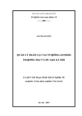 Luận văn quản lý nhân lực tại trường cao đẳng thương mại và du lịch hà nội