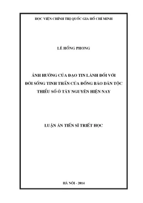 Ảnh hưởng của đạo tin lành đối với đời sống tinh thần của đồng bào dân tộc thiểu số ở tây nguyên hiện nay