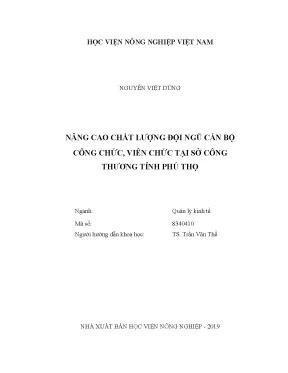 Luận văn nâng cao chất lượng đội ngũ cán bộ công chức viên chức tại sở công thương tỉnh phú thọ