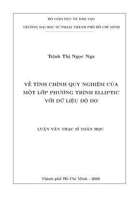 Luận văn về tính quy nghiệm của một lớp phương trình elliptic với dữ liệu độ đo