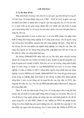 Thực trạng chất lượng cho vay đối với hsx của nhnnptnt chi nhánh huyện đông sơn tỉnh thanh hóa