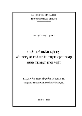Luận văn quản lý nhân lực tại công ty cổ phần đầu tư thương mại quốc tế mặt trời việt