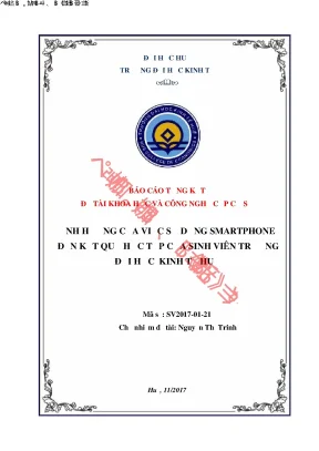 Luận văn ảnh hưởng của việc sử dụng smartphone đến kết quả học tập của sinh viên trường đại học kinh tế huế