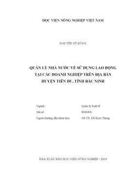 Luận văn quản lý nhà nước về sử dụng lao động tại các doanh nghiệp trên địa bàn huyện tiên du tỉnh bắc ninh
