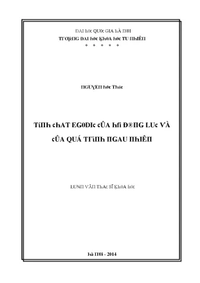 Luận văn thạc sĩ tính chất egodic của hệ động lực và của quá trình ngẫu nhiên vnu lvts08w